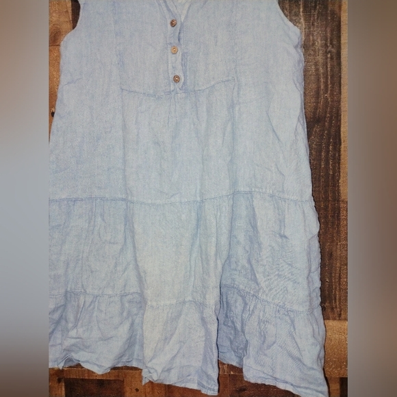 Bellambia 100% Linen Mini Dress Tiered Ruffle Dress Size Small - Picture 6 of 8